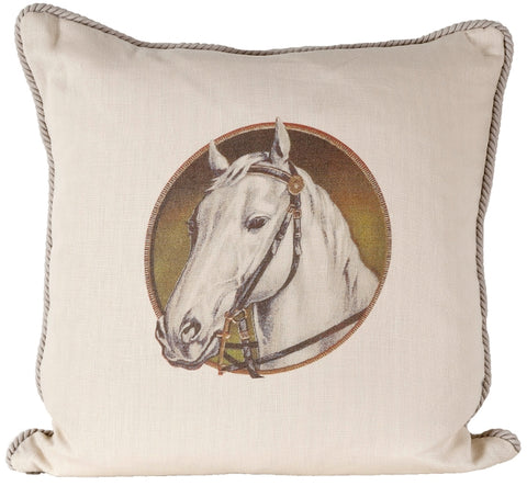 Ox Bow Decor Horse Cameo Hunter Down Pillow - PoloWorld.net