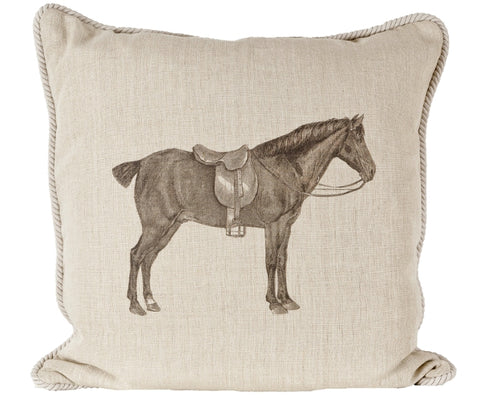 Ox Bow Decor Horse And Saddle Down Pillow - PoloWorld.net