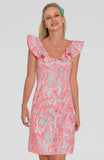 Gretchen Scott Fling Fantasy Empire Dress  Melone Turq Vintage Vines JDRFVV SS25 - Saratoga Saddlery & International Boutiques