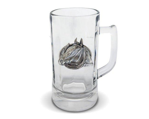 Vagabond House Equestrian Medallion Glass Beer Stein