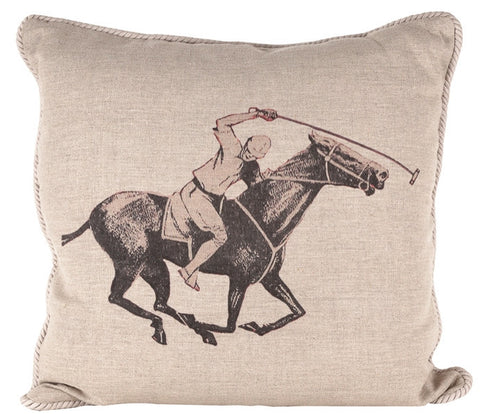 Ox Bow Decor Polo Player Down Pillow - PoloWorld.net