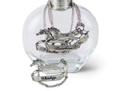 Vagabond House Pewter Galloping Steed Decanter Tags H135H