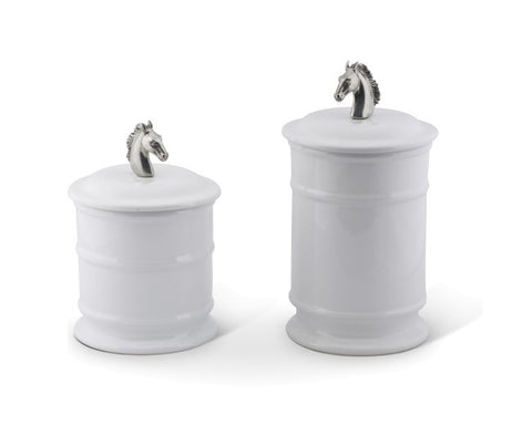 Vagabond House Horse Head Kitchen decoration Stoneware Canister Equestrian design Horse head