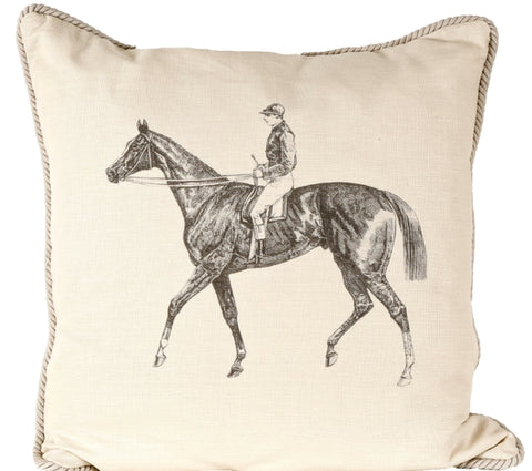 Ox Bow Decor Horse and Jockey Down Pillow - PoloWorld.net