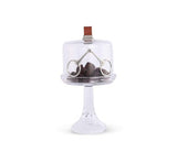 HORSE BIT GLASS COVERED CAKE / DESSERT STAND TALL AND SHORT